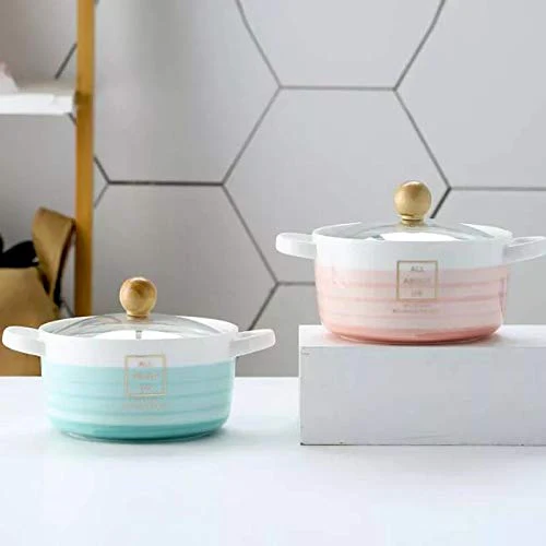 CupShup Evergreen Ceramic Casserole, Set of 1, 850 ml, Blue - Image 6