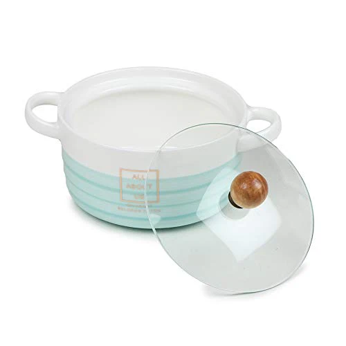 CupShup Evergreen Ceramic Casserole, Set of 1, 850 ml, Blue - Image 9