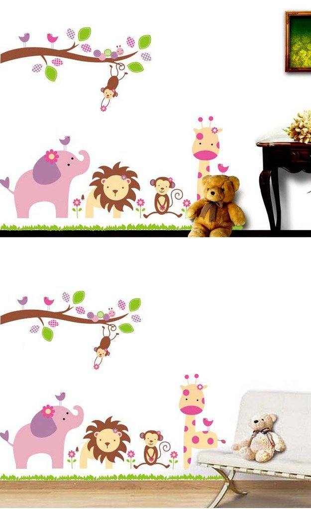 Decals Design StickersKart Wall Stickers Baby Cartoon Animal Kingdom Kids Room (Multicolor) - Image 6