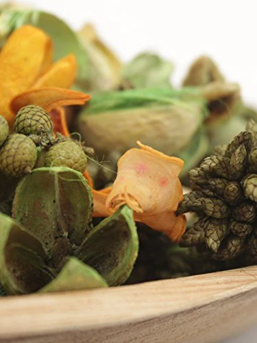 Deco aro Natural Dried Flowers Leaves Seeds Wooden Flakes Natural Potpourri (Yellow Green) - Image 3