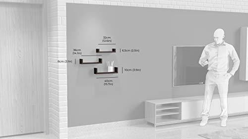 Decostyle Urus Floating Wall Shelf/Wall Display Rack- Set of 3- Natural Magogany - Image 4