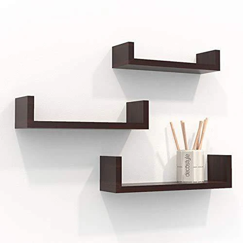 Decostyle Urus Floating Wall Shelf/Wall Display Rack- Set of 3- Natural Magogany - Image 6