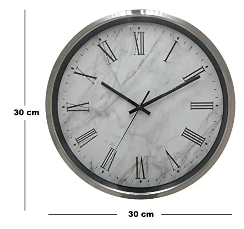 De'rons Steel Wall Clock (30 x 30 cm, Silver) - Image 5
