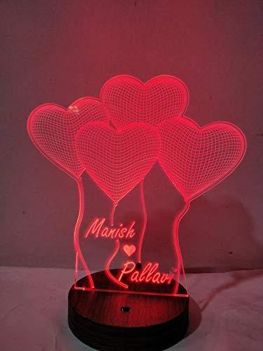 DESIGNELLE Wood and Plastic 16 Colour Changing 3D Illusion LED Lamp (Multicolour) - Image 5