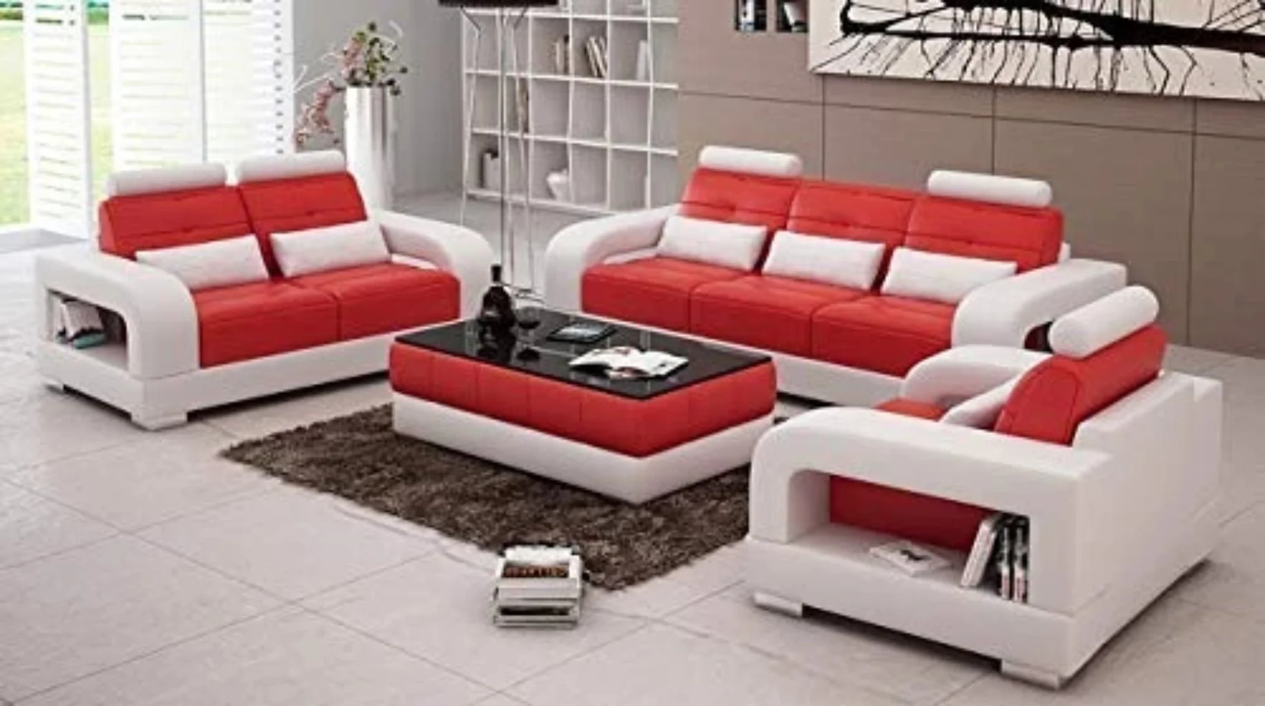 Designer Sofa Set for Living and Dining Hall: White - Image 2