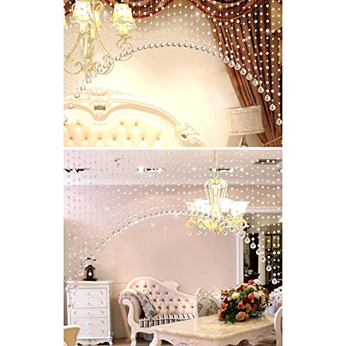 Discount4product Modern 30 Strings Acrylic String Curtain - 4ft, Transparent - Image 3