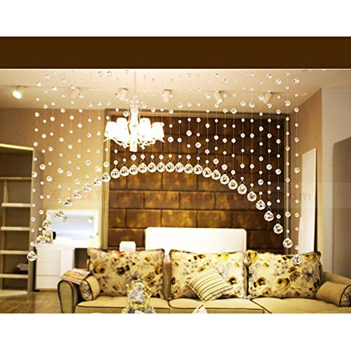 Discount4product Modern 30 Strings Acrylic String Curtain - 4ft, Transparent - Image 4