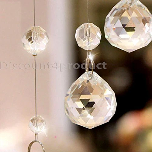 Discount4product Modern 30 Strings Acrylic String Curtain - 4ft, Transparent - Image 5