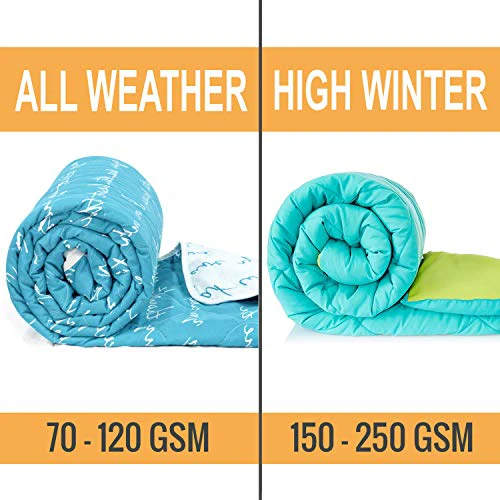 Divine Casa 110 GSM Microfiber Summer Single Size Reversible Printed Comforter for AC Room & Mild Winter (Zig Zag, White and Black) - Image 3