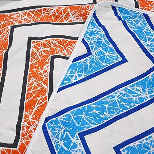 Divine Casa Home Linen 100% Cotton Reversible Kids Dohar, Blanket, Quilt, Throw Single Bed (Abstract, Orange) - Image 4