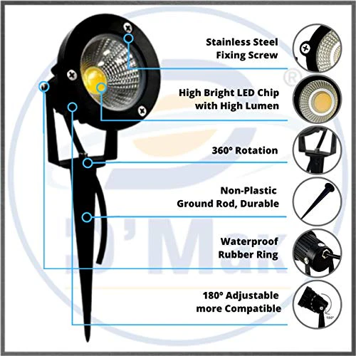 DMT™ 3 Watt Red Waterproof Spike LED Garden Light For Outdoor Purposes (Pack of 2) - Image 6
