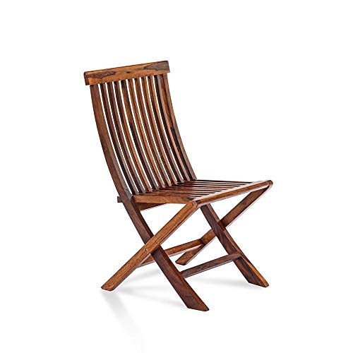 Driftingwood Sheesham Wood Round Dining Table Set and Folding Chairs - Image 3