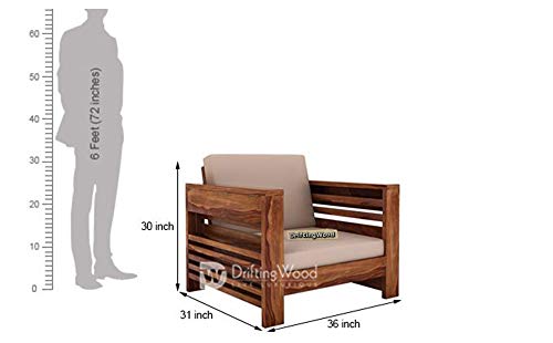 DriftingWood Wooden Sofa Set for Living Room | 5 Seater Sofa Set 3+1+1 | Teak Finish, Sheesham - Image 4