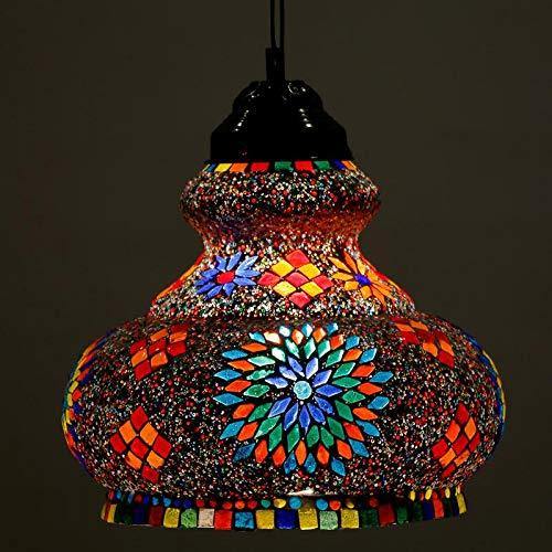 Earthenmetal 'Surahi' Shaped Large Size Glass Pendant/Hanging lamp for Living & Home Decoration Turkish lamp (Multicolour, Bulb not Included)