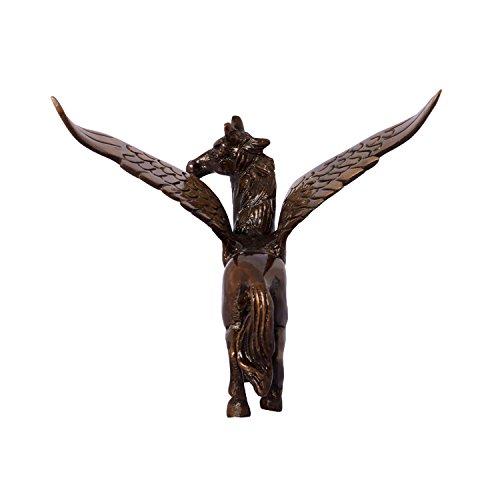 eCraftIndia Antique Finish Brass Flying Angel Horse (12.5 cm x 15 cm x 10 cm, Brown and Black) - Image 4