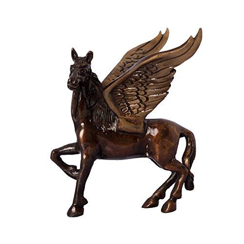 eCraftIndia Antique Finish Brass Flying Angel Horse (12.5 cm x 15 cm x 10 cm, Brown and Black) - Image 8