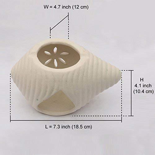 ExclusiveLane Ceramic Oil Burner White (Non Electrical) - For Gift/Home Décor/Tea Light/Tea Light Holder - Image 4