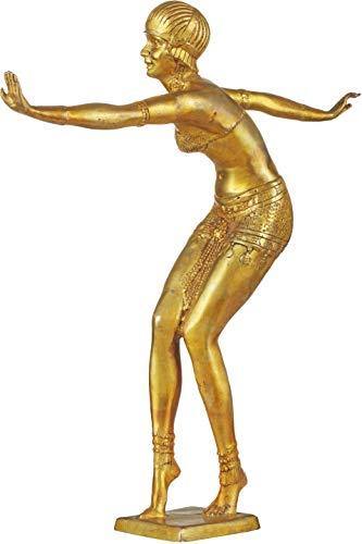 Exotic India Two Young Ladies Practising Yoga - Brass Statue - Image 3