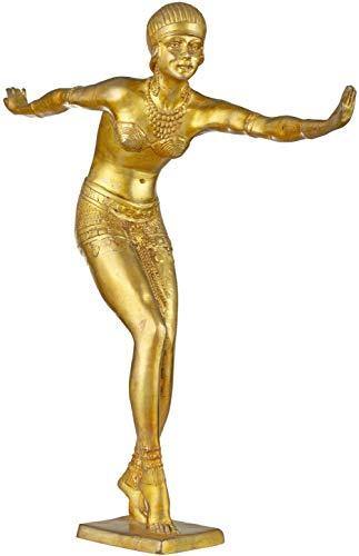Exotic India Two Young Ladies Practising Yoga - Brass Statue - Image 4