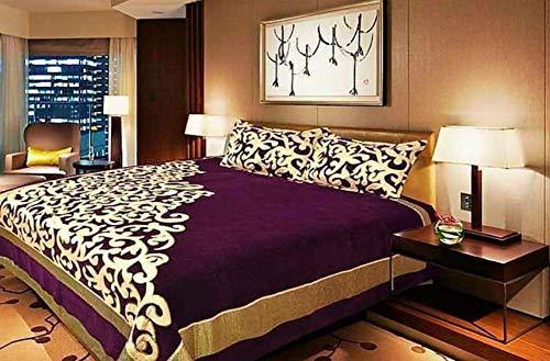 F2L Chenille 500 TC Bedsheet (Purple_King) - Image 2