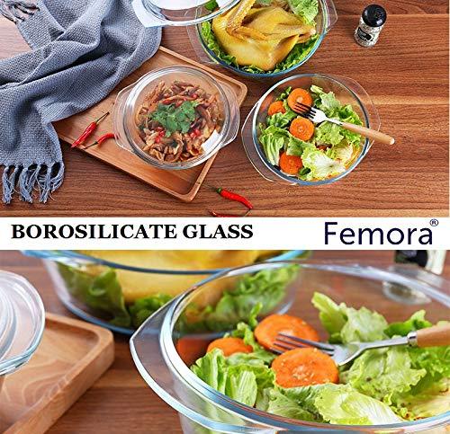 Femora Borosilicate Casseroles, Microwave Safe, 1550ml, White - Image 2