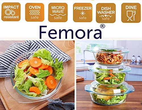 Femora Borosilicate Casseroles, Microwave Safe, 1550ml, White - Image 3