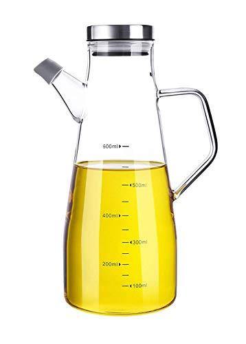 Femora Borosilicate Glass Oil Bottle with Handle, 650Ml, Clear