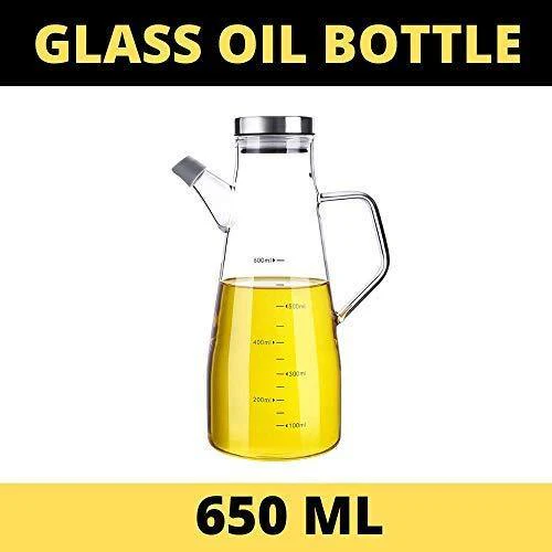 Femora Borosilicate Glass Oil Bottle with Handle, 650Ml, Clear - Image 6