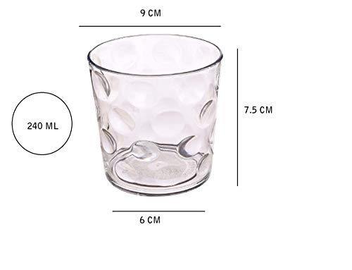 Femora Clear Glass Rome Water Glass Juice Glass Glasses Set of 6-240ml - Image 3