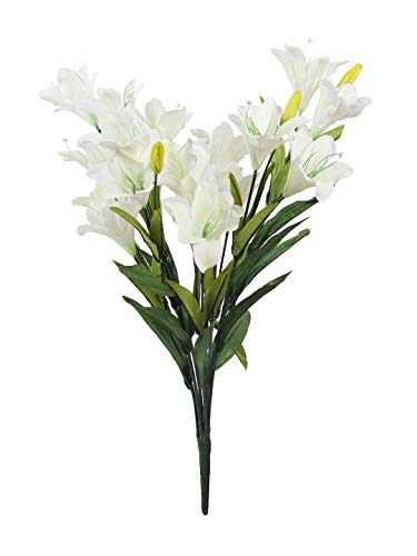 Fourwalls Artificial decorative Lily Flower Bunches (21 Flower, 60 cm Tall, White) - Image 3