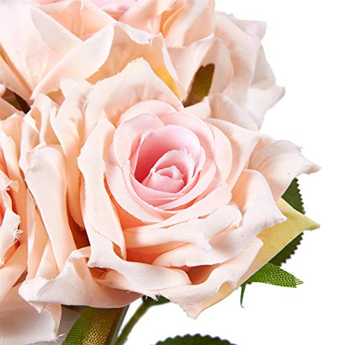 Fourwalls Artificial Polyester and Plastic Rose Bouquet (13 cm x 10 cm x 26 cm, Peach) - Image 5