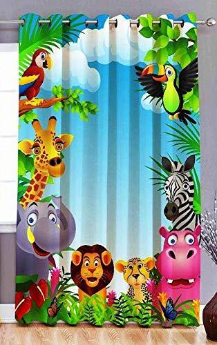 Fresh From Loom Polyester Digital Print 5x4ft Curtains for Window - Multicolour - Image 2