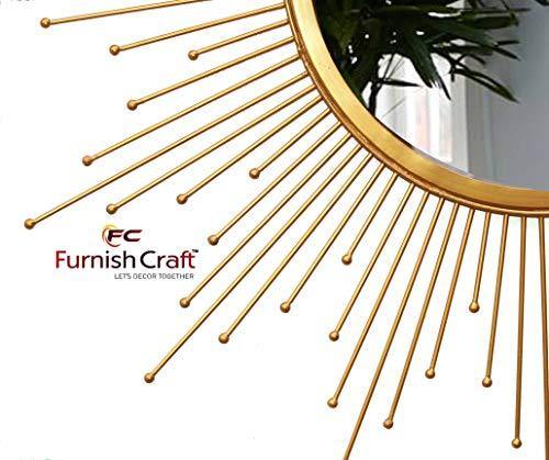 Furnish Craft Steel Glass Wall Mirror (Gold_31 X 31 Inch) - Image 4