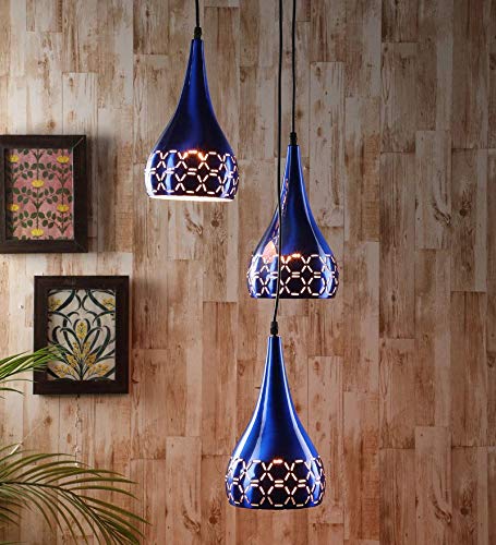 GENREE Chandelier Hanging Light, Blue
