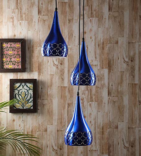 GENREE Chandelier Hanging Light, Blue - Image 2