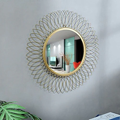 GIG Handicrafts Metal Wall Mirror (59 x 59 cm, Gold) - Image 2