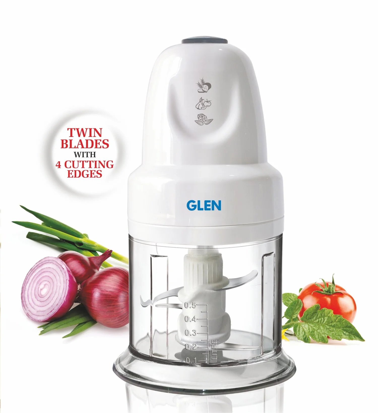 Glen GL 4043 Turbo Mini Chopper,White
