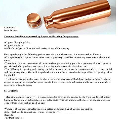 Golden Valley Radha Krishna Printed Pure Copper Water Bottle 1000 ml - Image 5