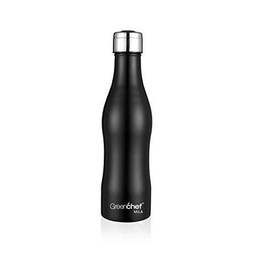 Greenchef Mila Stainless Steel Water Bottle (Black, 1000ml)