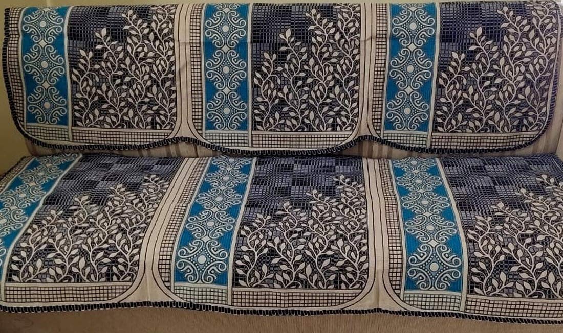 Griiham Contemporary Leaves Design Sofa Cover for 5 Seater Sofa - Image 6