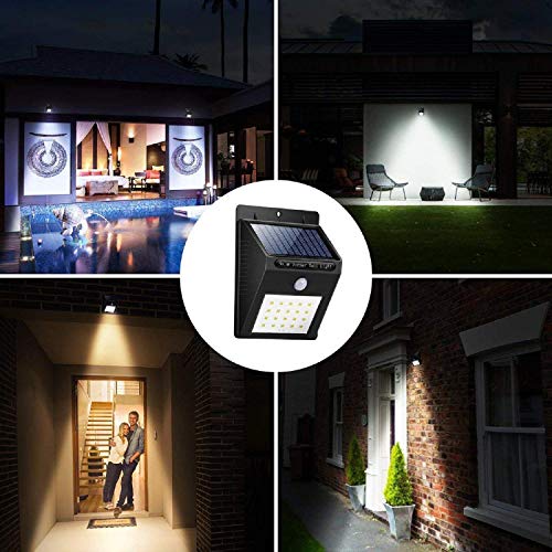 Groeien® Waterproof Bright Solar Wireless Security Motion Sensor 20 LED Night Light for Outdoor/Garden Wall (Black)(pack of 4) - Image 3