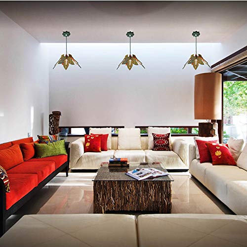 US DZIRE - THE BRAND OF LIFESTYLE 406 Hanging Lamp Electric Antique Wooden Ceiling Lights (with Gold Bulb) - Pendant Lamp Night Lamp Living Room,Bedroom,Home Decor,Modern Kitchen (Beige) - Image 4