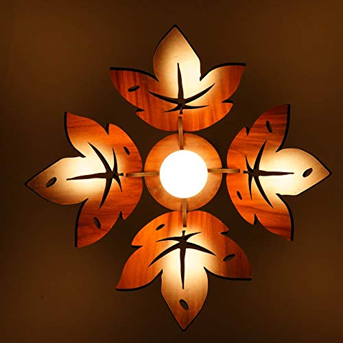 US DZIRE - THE BRAND OF LIFESTYLE 406 Hanging Lamp Electric Antique Wooden Ceiling Lights (with Gold Bulb) - Pendant Lamp Night Lamp Living Room,Bedroom,Home Decor,Modern Kitchen (Beige) - Image 5