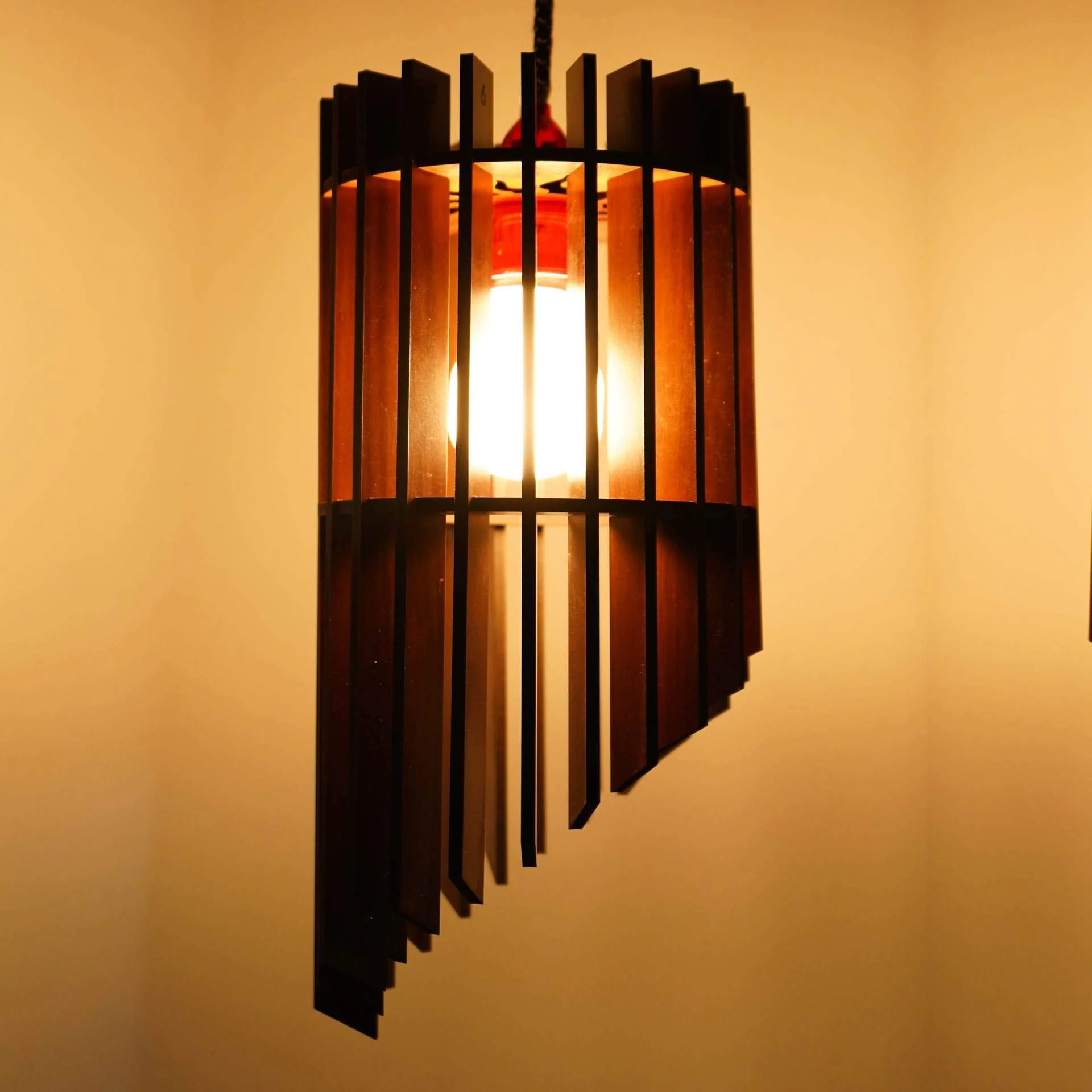 Hanging lamp electric antique Wooden Ceiling Lights(With Gold Bulb) - Image 7