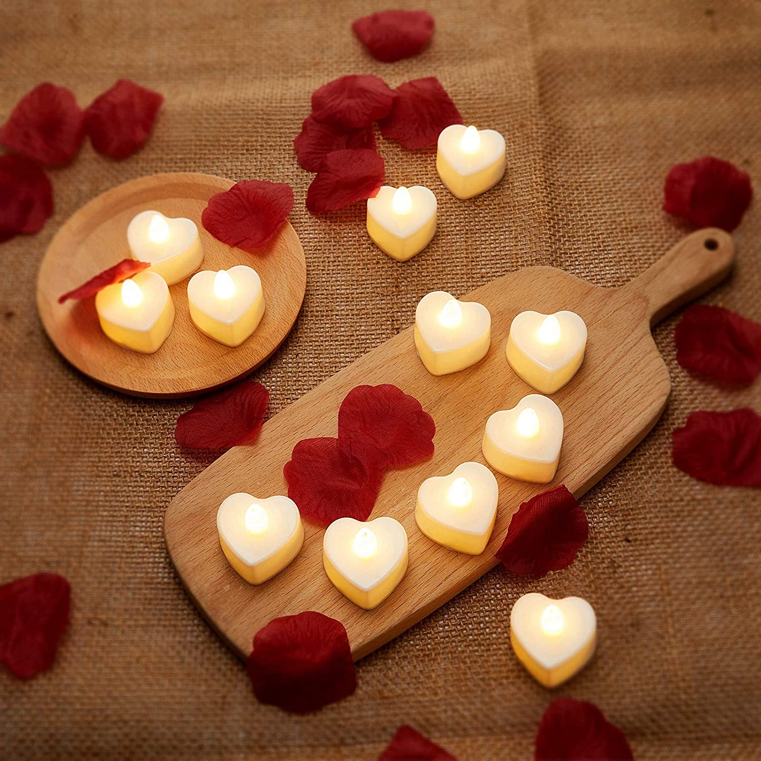 Heart Shaped White Scented Tea Light Candles | Pack of 10 - Image 3