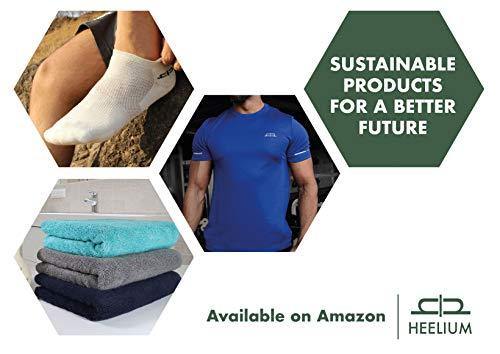 Heelium Bamboo Towel Set (Bath & Hand Combo), 600 GSM, Ultra Soft, Super Absorbent, Antibacterial, 4 Pieces (Grey, Teal) - Image 2