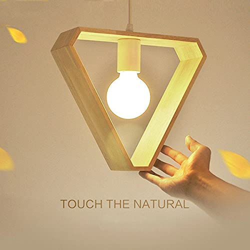 VXS Wooden 1 Head Modern Simple 3 Different Design Hexagon Square Triangle Shape Wood Pendant Light Lamp for Study Coffee Shop - Image 5