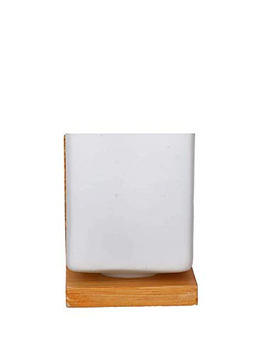 Himack® Wall Lamp & Scones with Wooden Fitting and Glass Shade (White White, Pack of One) - Image 4