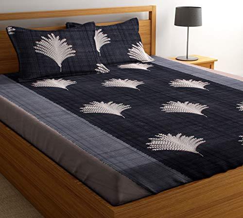 HIYANSHI HOME FURNISHING Microfiber 120 TC Double Bedsheet with 2 Pillow Covers, Colour Grey ( King-01) (Multicolour)