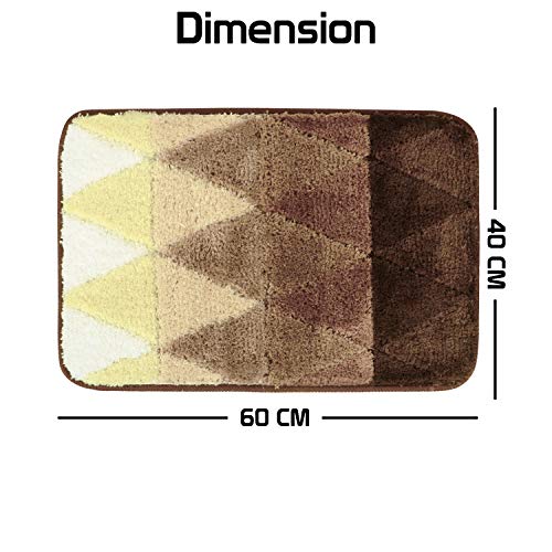 HOKIPO® Soft Microfiber Bath Mats for Bathroom, 40x60cm, Brown (AR-3481-BR) - Image 3